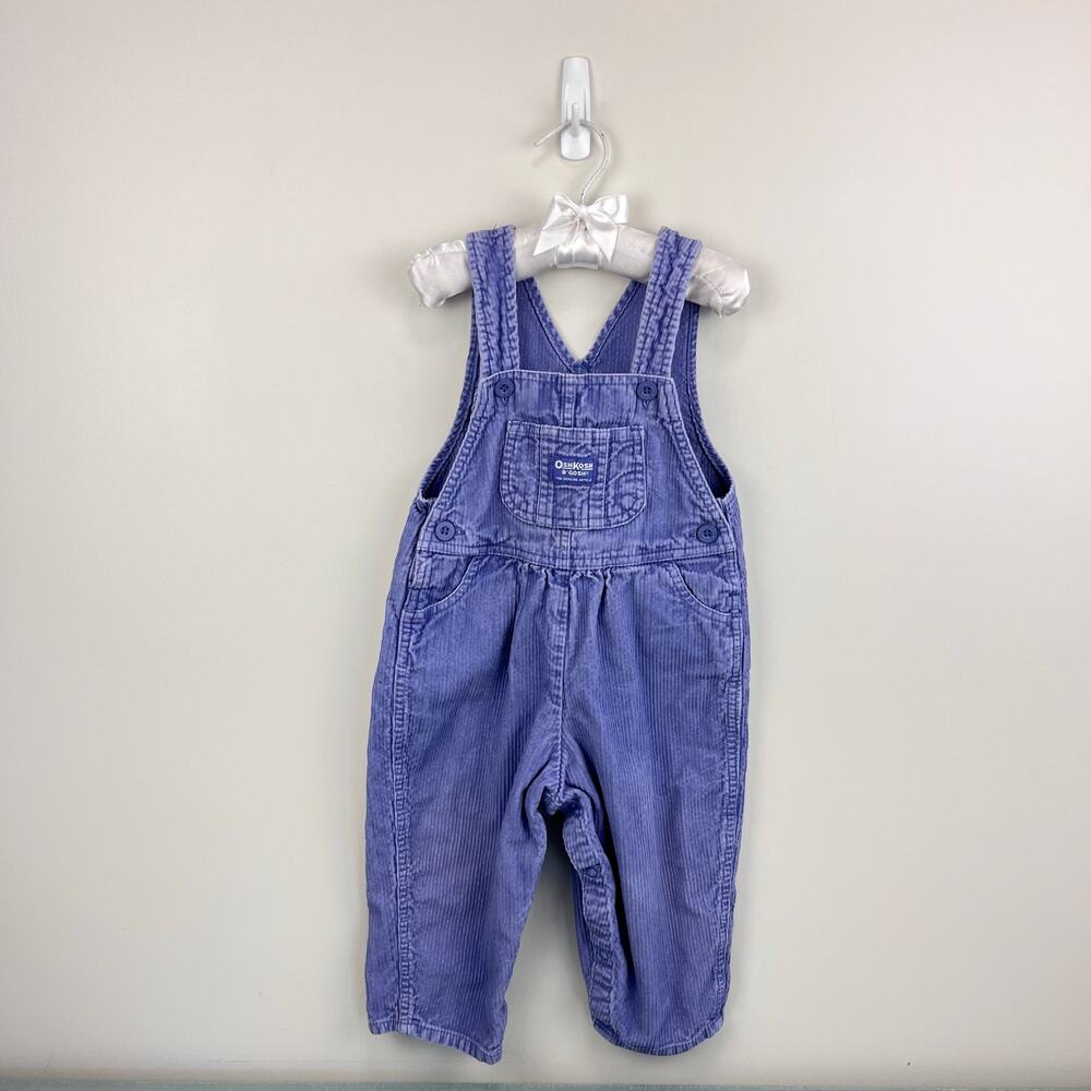 Vintage OshKosh B'gosh Purple Corduroy Overalls 24 Months